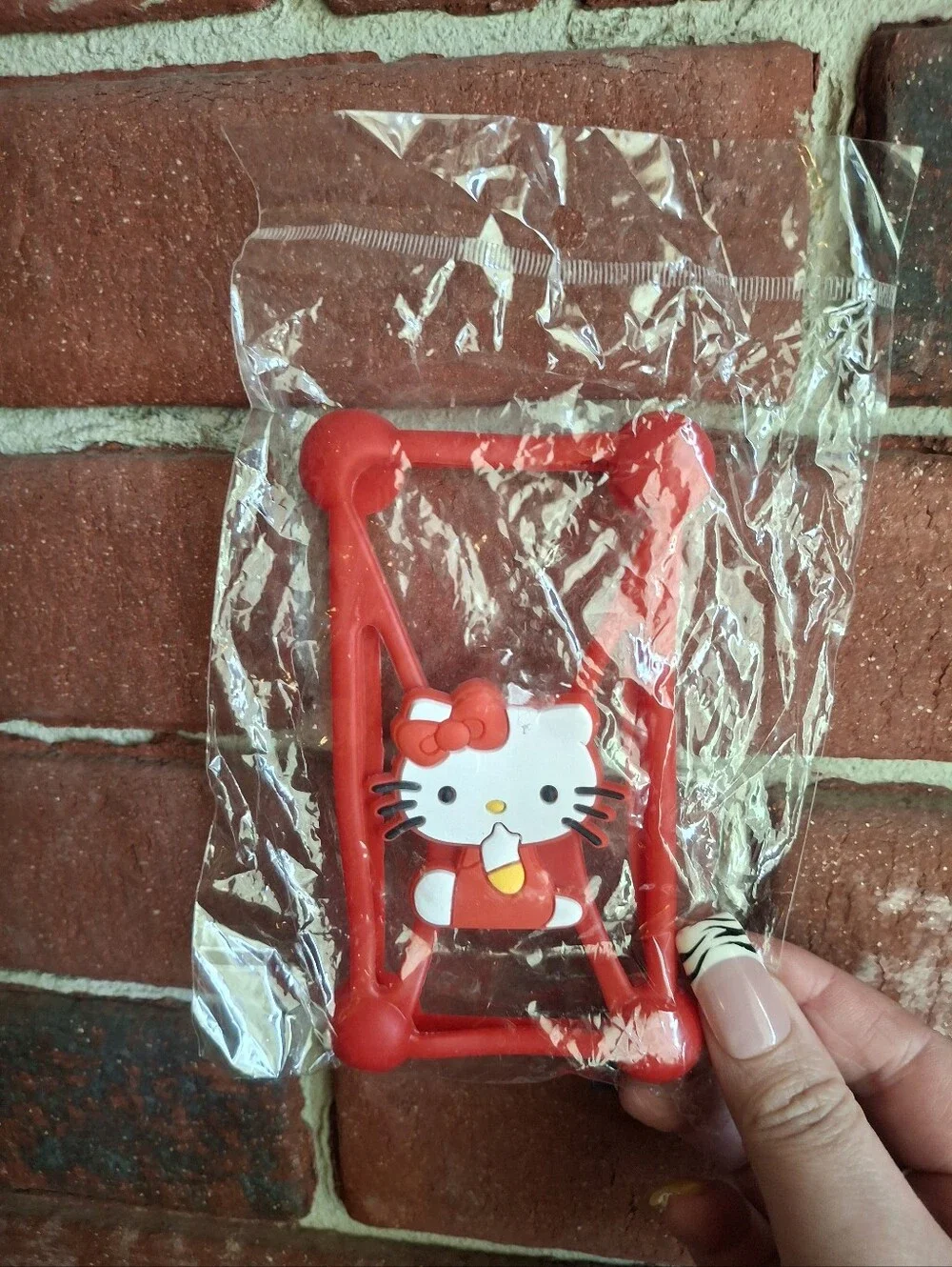 Hello Kitty Red and White Silicone Phone Grip Frame